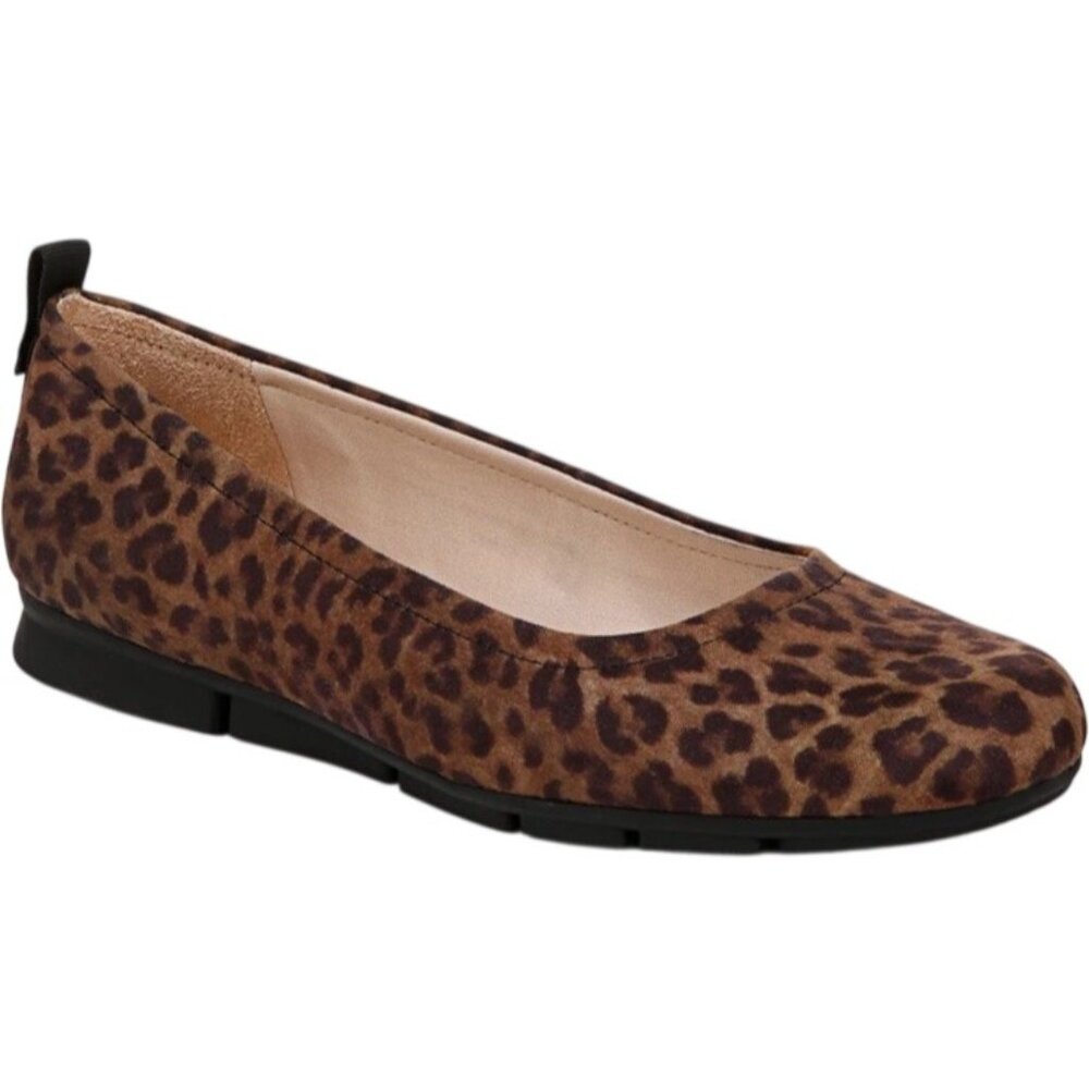 Dr. Scholl's Womens Timeless Square Toe Ballet Flat Floor Sz 9.5M Leopard Print